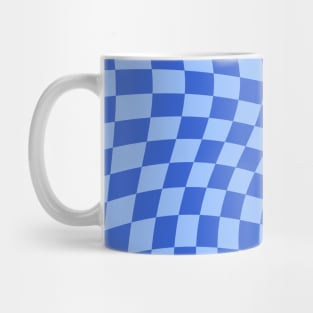 Twisted Checkered Square Pattern - Blue Tones Mug